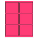 4" x 3.25" Fluorescent Pink Rectangular Sheet Labels