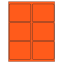 4" x 3.25" Fluorescent Red Rectangular Sheet Labels