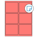 4" x 3.25" Fluorescent Red Rectangular Sheet Labels - Removable Adhesive