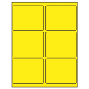 4" x 3.25" Fluorescent Yellow Rectangular Sheet Labels
