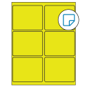 4" x 3.25" Fluorescent Yellow Rectangular Sheet Labels - Removable Adhesive
