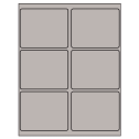 4" x 3.25" Gray Rectangular Sheet Labels