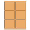 4" x 3.25" Pastel Orange Rectangular Sheet Labels