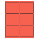 4" x 3.25" Red Rectangular Sheet Labels