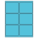 4" x 3.25" Turquoise Rectangular Sheet Labels