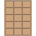 2.5" x 2" Brown Kraft Rectangular Sheet Labels