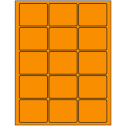 2.5" x 2" Fluorescent Orange Rectangular Sheet Labels