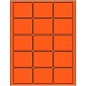 2.5" x 2" Fluorescent Red Rectangular Sheet Labels