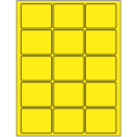 2.5" x 2" Fluorescent Yellow Rectangular Sheet Labels