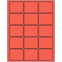 2.5" x 2" Red Rectangular Sheet Labels