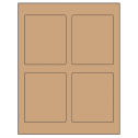 3.5" x 4.15625" Brown Kraft Rectangular Sheet Labels