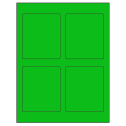 3.5" x 4.15625" Fluorescent Green Rectangular Sheet Labels