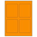 3.5" x 4.15625" Fluorescent Orange Rectangular Sheet Labels