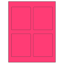 3.5" x 4.15625" Fluorescent Pink Rectangular Sheet Labels