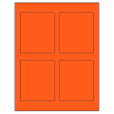 3.5" x 4.15625" Fluorescent Red Rectangular Sheet Labels