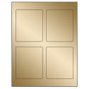 3.5" x 4.15625" Gold Foil Rectangular Sheet Labels