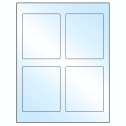 3.5" x 4.15625" White Premium High Gloss Rectangular Sheet Labels