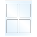 3.5" x 4.15625" White Mid Gloss Rectangular Sheet Labels