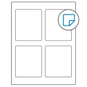 3.5" x 4.15625" White Rectangular Sheet Labels - Removable Adhesive