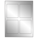 3.5" x 4.15625" Silver Foil Rectangular Sheet Labels