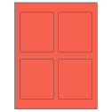3.5" x 4.15625" Red Rectangular Sheet Labels