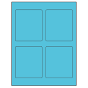 3.5" x 4.15625" Turquoise Rectangular Sheet Labels