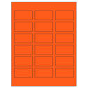 2.375" x 1.25" Fluorescent Red Rectangular Sheet Labels