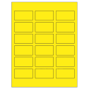 2.375" x 1.25" Fluorescent Yellow Rectangular Sheet Labels