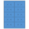 4" x 2" Fluorescent Blue Rectangular Sheet Labels