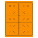 4" x 2" Fluorescent Orange Rectangular Sheet Labels