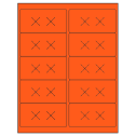 4" x 2" Fluorescent Red Rectangular Sheet Labels