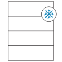 8.5" x 2.75" White Rectangular Sheet Labels - Freezer Grade Adhesive
