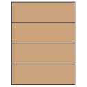 8.5" x 2.75" Brown Kraft Rectangular Sheet Labels