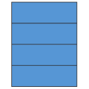 8.5" x 2.75" Fluorescent Blue Rectangular Sheet Labels