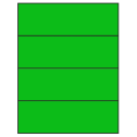 8.5" x 2.75" Fluorescent Green Rectangular Sheet Labels