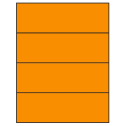 8.5" x 2.75" Fluorescent Orange Rectangular Sheet Labels