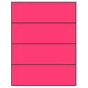 8.5" x 2.75" Fluorescent Pink Rectangular Sheet Labels