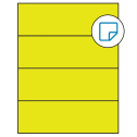 8.5" x 2.75" Fluorescent Yellow Rectangular Sheet Labels - Removable Adhesive