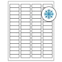 1.75" x 0.666" White Rectangular Sheet Labels - Freezer Grade Adhesive