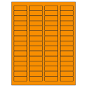 1.75" x 0.666" Fluorescent Orange Rectangular Sheet Labels