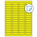 1.75" x 0.666" Fluorescent Yellow Rectangular Sheet Labels - Removable Adhesive