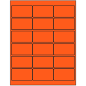 2.75" x 1.5" Fluorescent Red Rectangular Sheet Labels