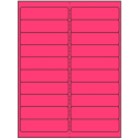 4" x 1" Fluorescent Pink Rectangular Sheet Labels