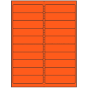 4" x 1" Fluorescent Red Rectangular Sheet Labels