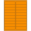 4" x 1" Fluorescent Orange Rectangular Sheet Labels
