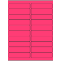 4" x 1" Fluorescent Pink Rectangular Sheet Labels