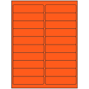4" x 1" Fluorescent Red Rectangular Sheet Labels