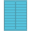 4" x 1" Turquoise Rectangular Sheet Labels