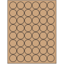 1.25" Brown Kraft Circular Sheet Labels