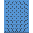 1.25" Fluorescent Blue Circular Sheet Labels